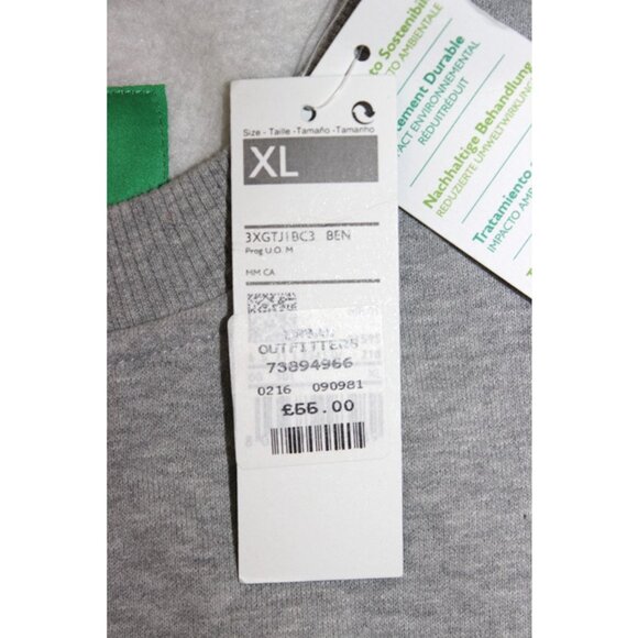 nwt BENETTON x UO Exclusive - Logo Crewneck Sweatshirt in Grey, Made in Italy - Picture 7 of 13